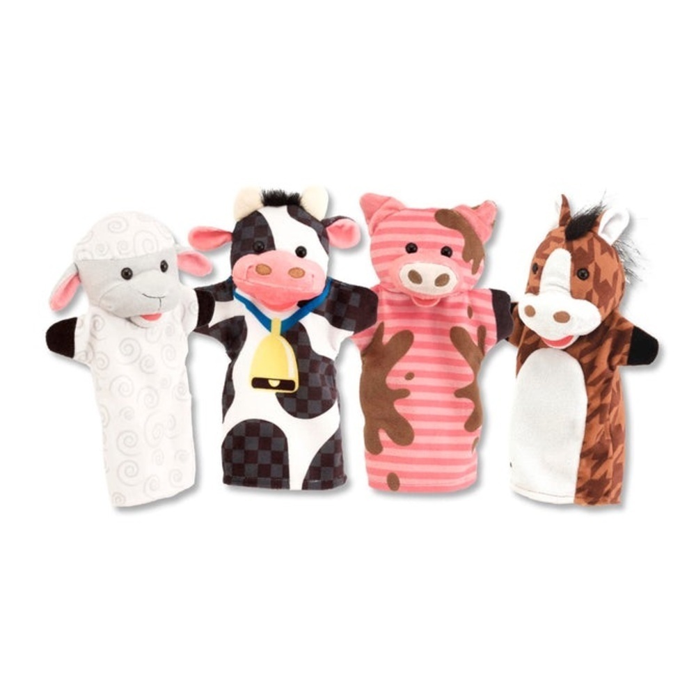 Melissa & Doug Farm Animal Hand Puppet Plush Toys set of 4